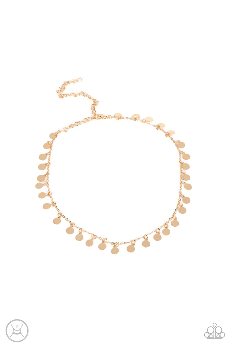 Champagne Catwalk-Cold Choker Necklace