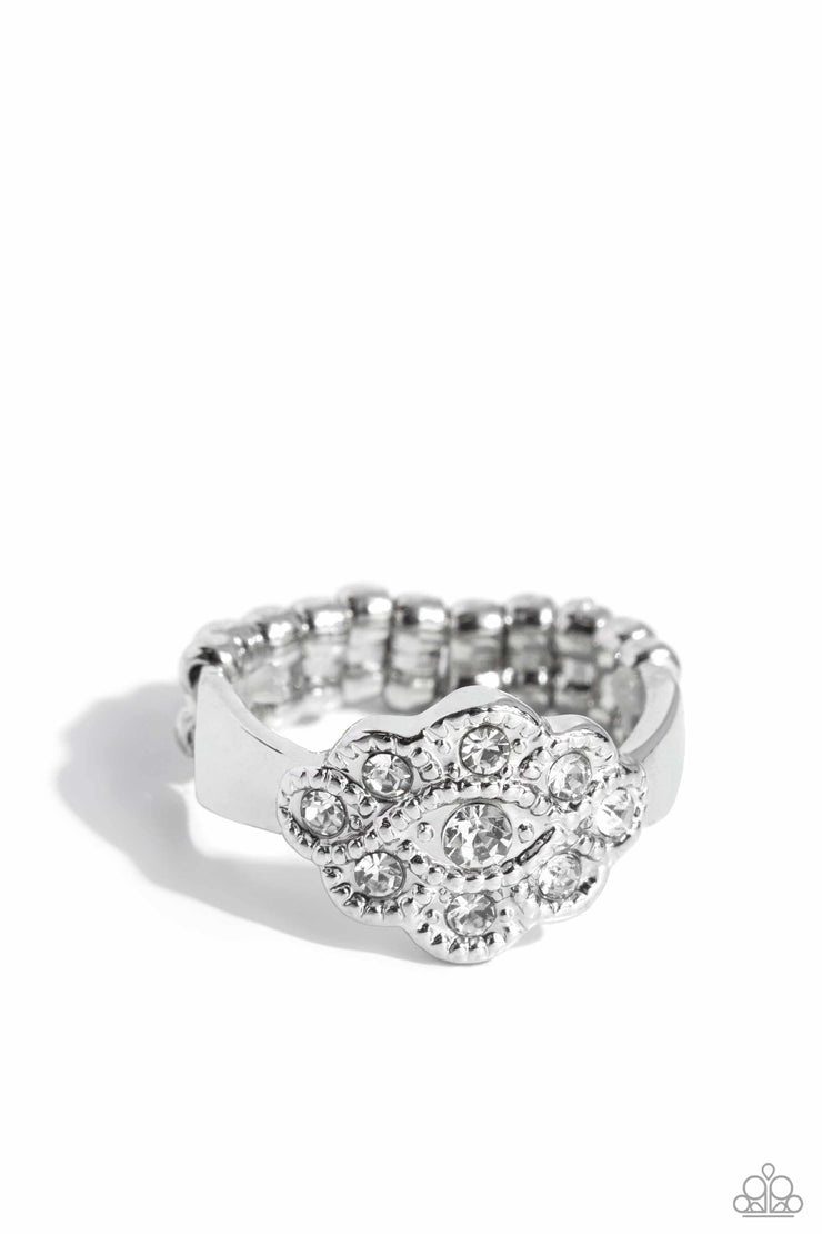 Floral Frou-Frou-White Ring