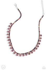 Ritzy Rhinestones-Purple Choker Necklace
