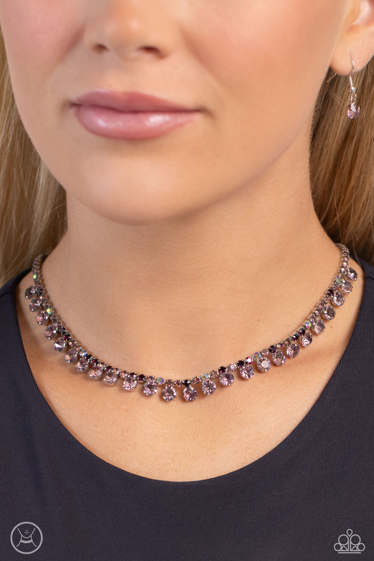 Ritzy Rhinestones-Purple Choker Necklace