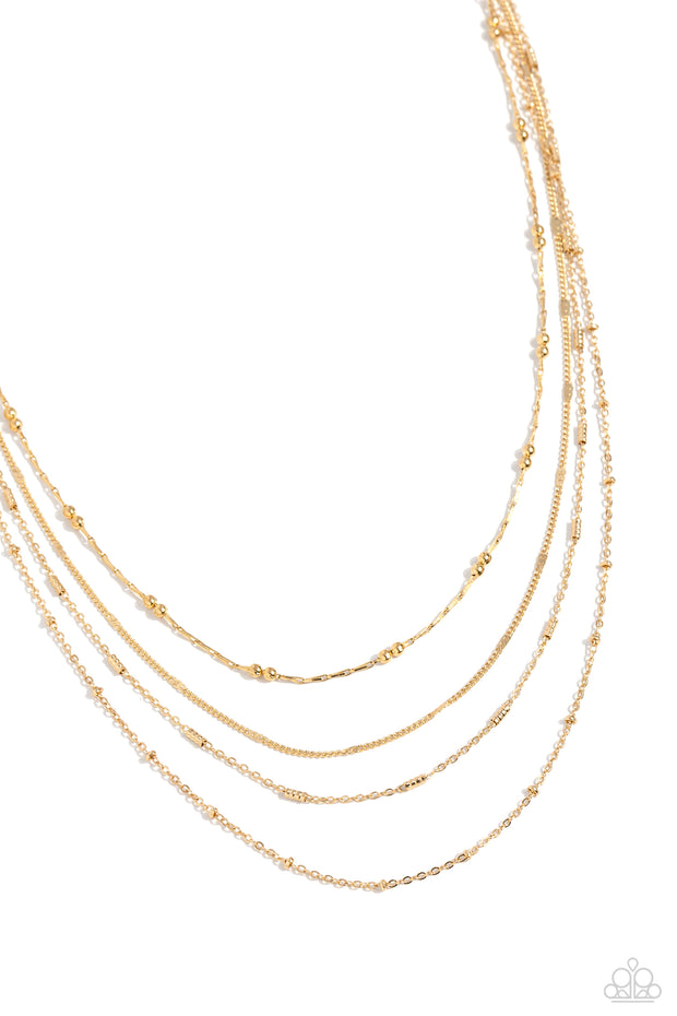 Studded Shimmer-Gold Necklace