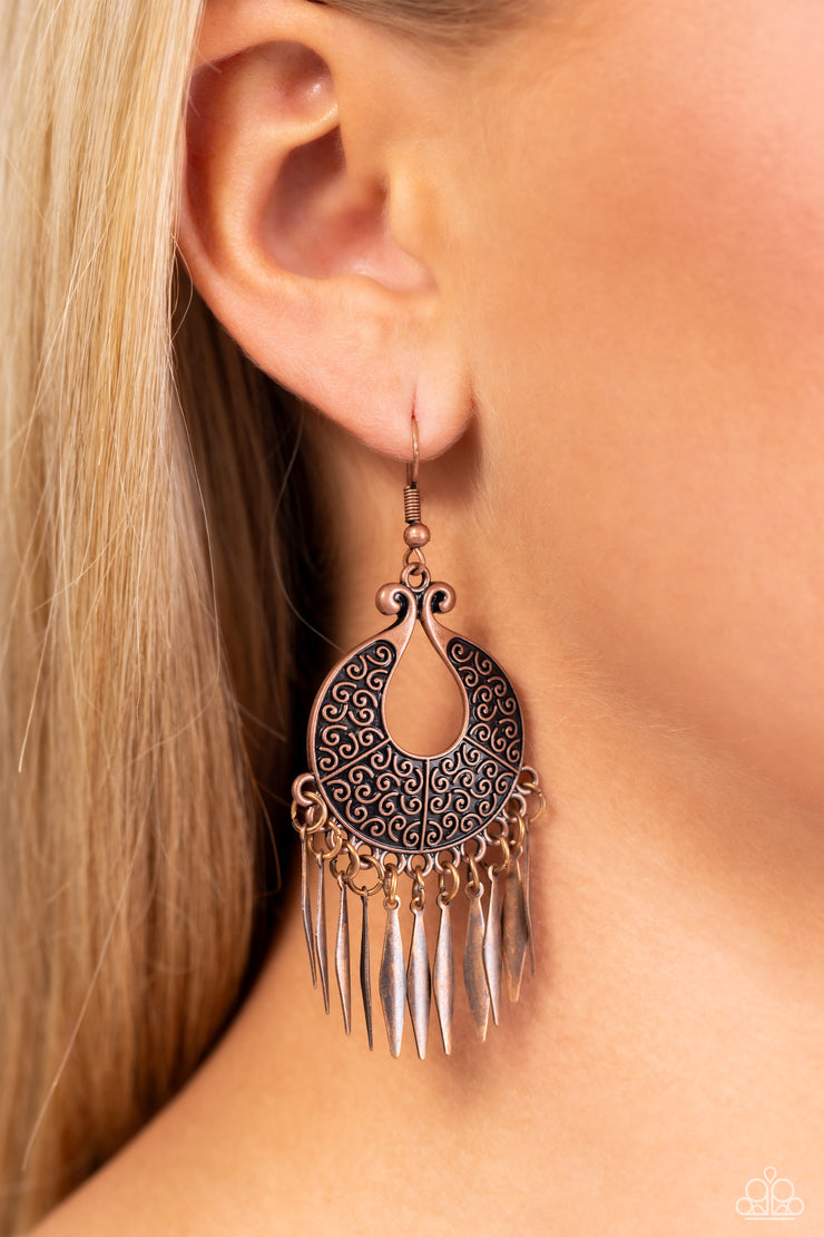 Tribal Charm-Copper Earring