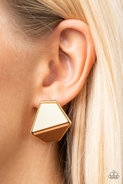 Generically Geometric Brown Post Earrings