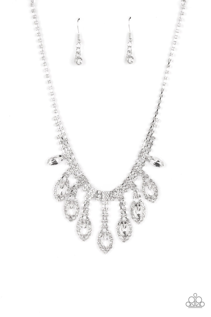 Reigning Romance White Necklace