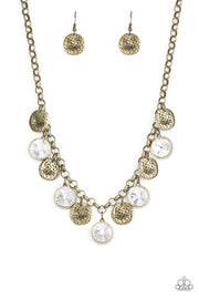 Spot On Sparkle Brass Necklace