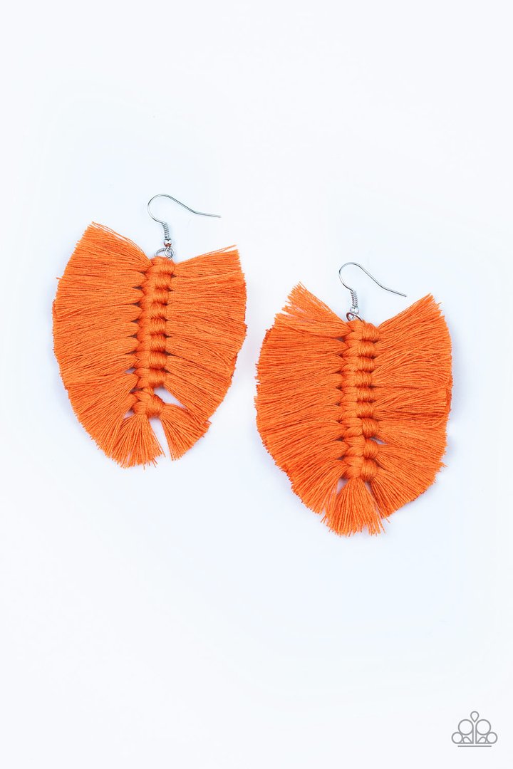 Knotted Native-Orange Earring
