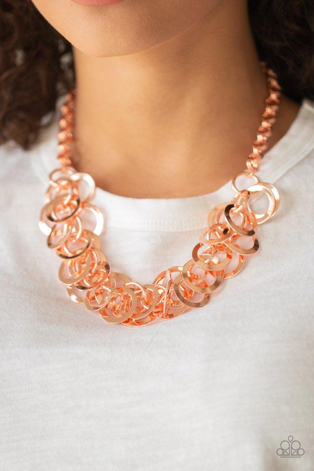 Ringing In The Bling-Copper Necklace