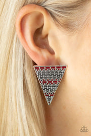 Terra Tricolor Red Post Earring