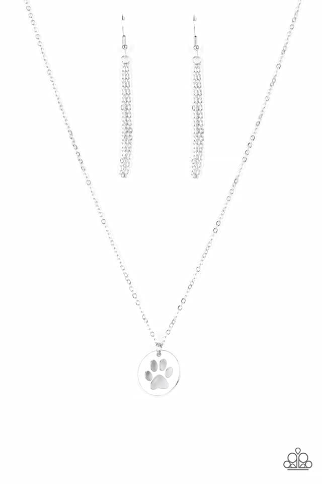 Think PAW-sitive-Silver Necklace