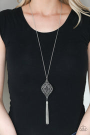 Totally Worth The TASSEL - Silver Necklace