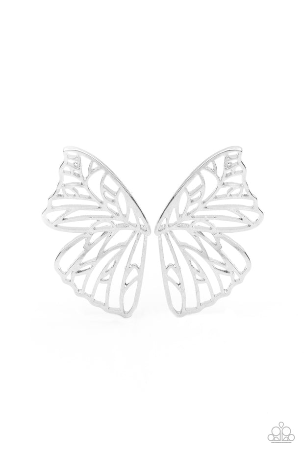 Butterfly Frills - Silver Earring