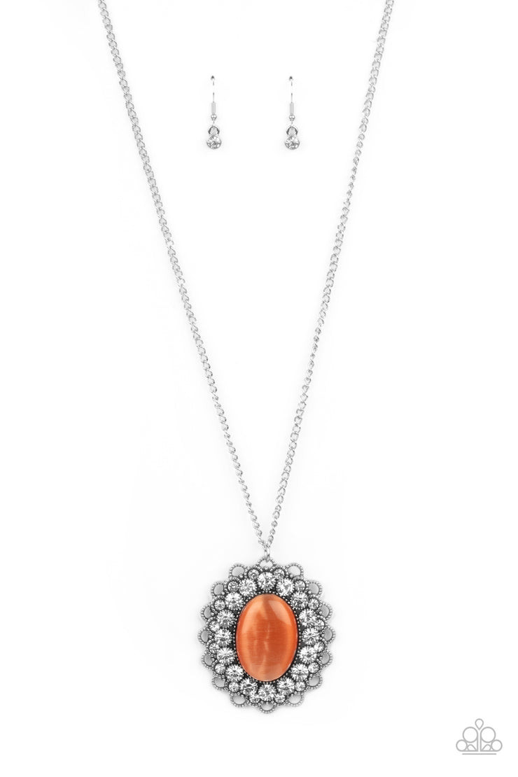 Oh My Medallion - Orange Necklace