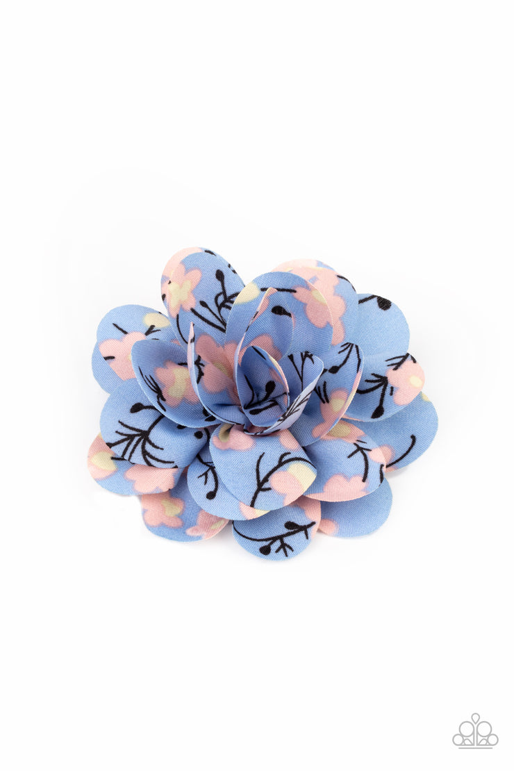 Springtime Eden - Blue Hair Clip