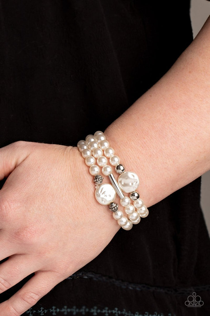 Exquisitely Elegant - White Bracelet