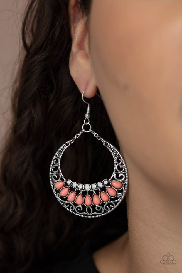 Crescent Couture - Orange Earring