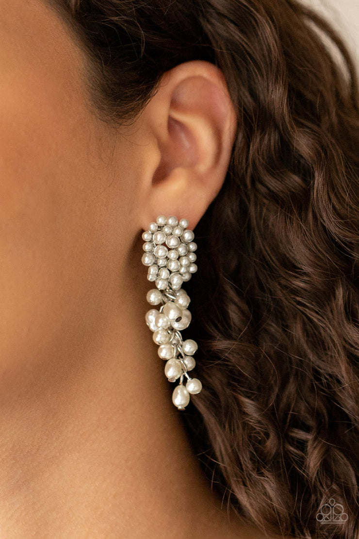 Fabulously Flattering - White Earring