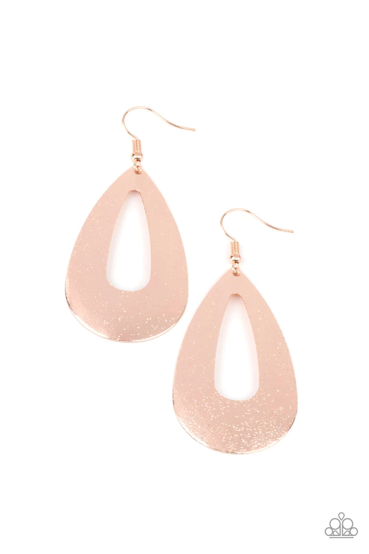 Hand It OVAL! - Rose Gold Earring