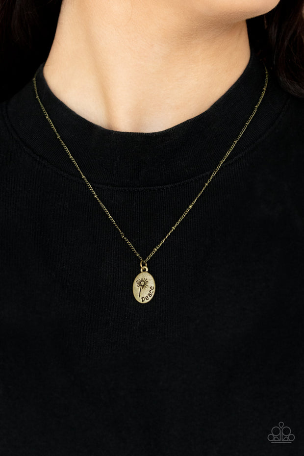 Be The Peace You Seek - Brass Necklace