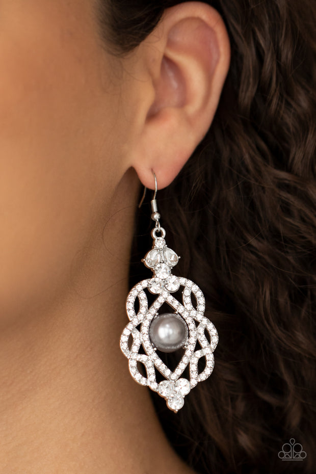 Rhinestone Renaissance - Silver Earring