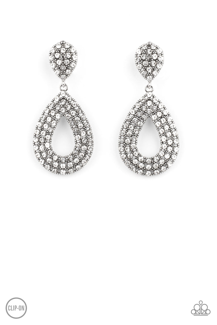 Pack In The Pizzazz - White Earring