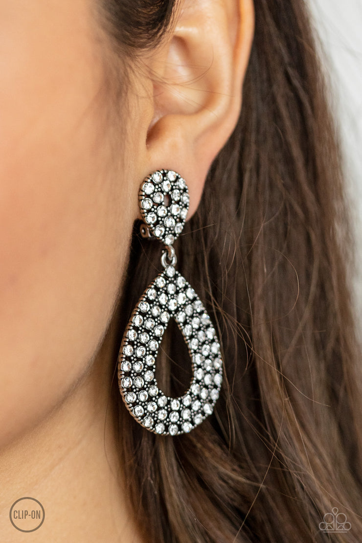 Pack In The Pizzazz - White Earring
