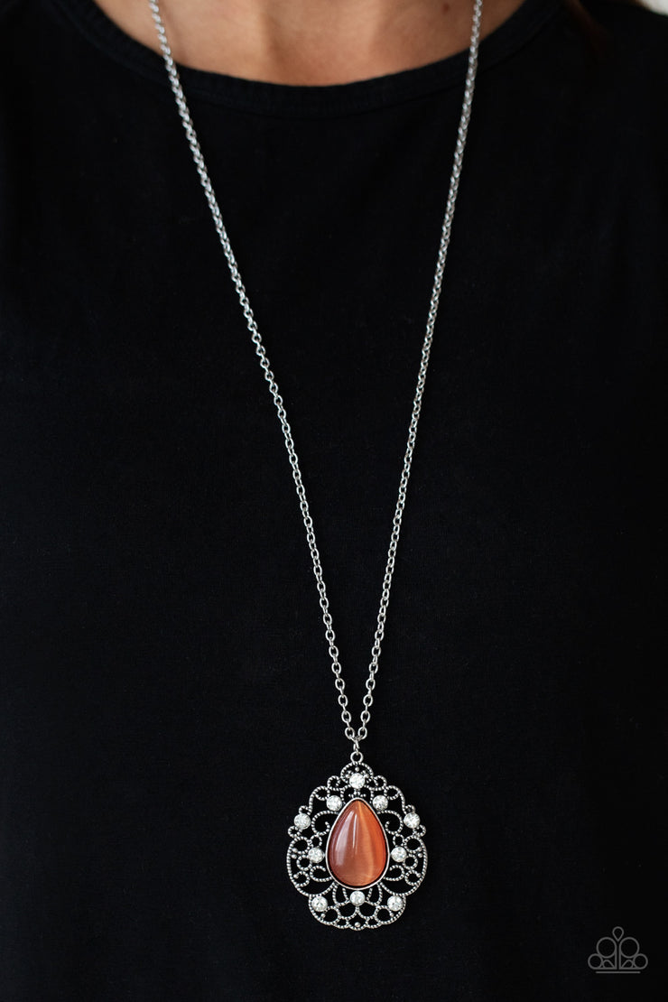 Bewitched Beam - Orange Necklace