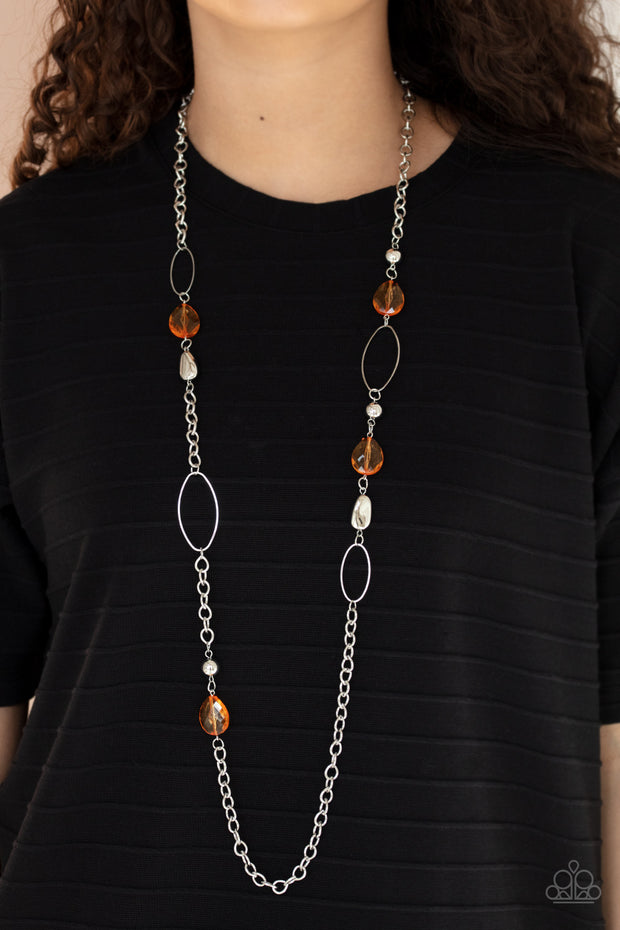 SHEER As Fate - Orange Necklace