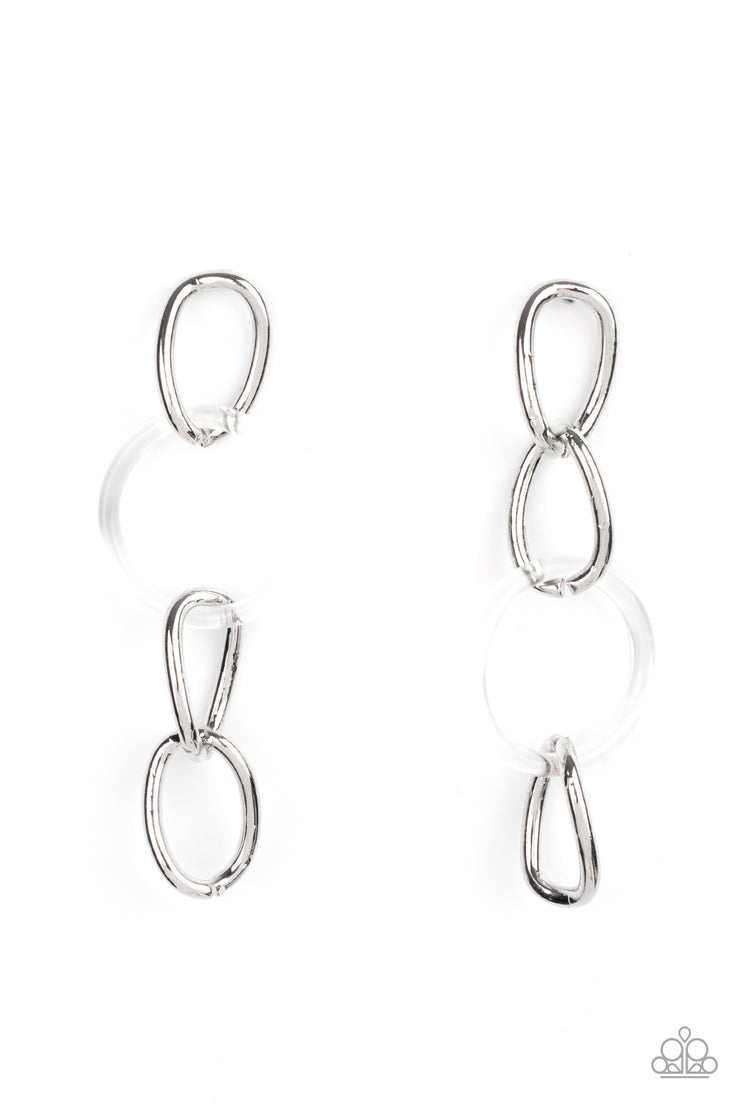Talk In Circles - White Post Earring