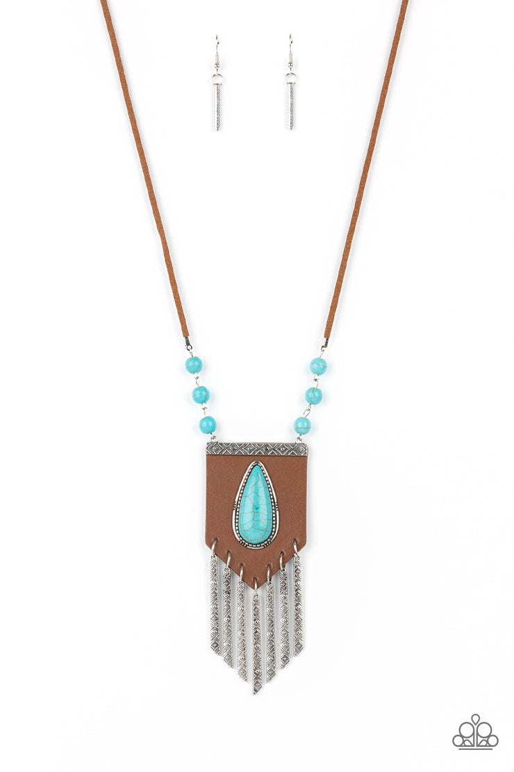 Enchantingly Tribal - Blue Necklace