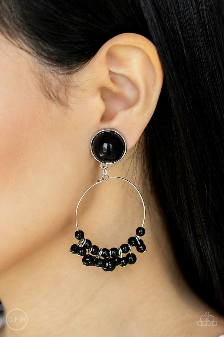 Cabaret Charm - Black Clip Earring