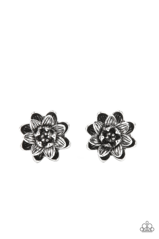 Water Lily Love - Silver Earring