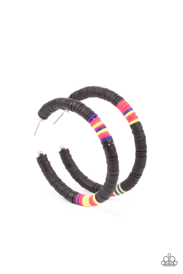 Colorfully Contagious - Black Earring