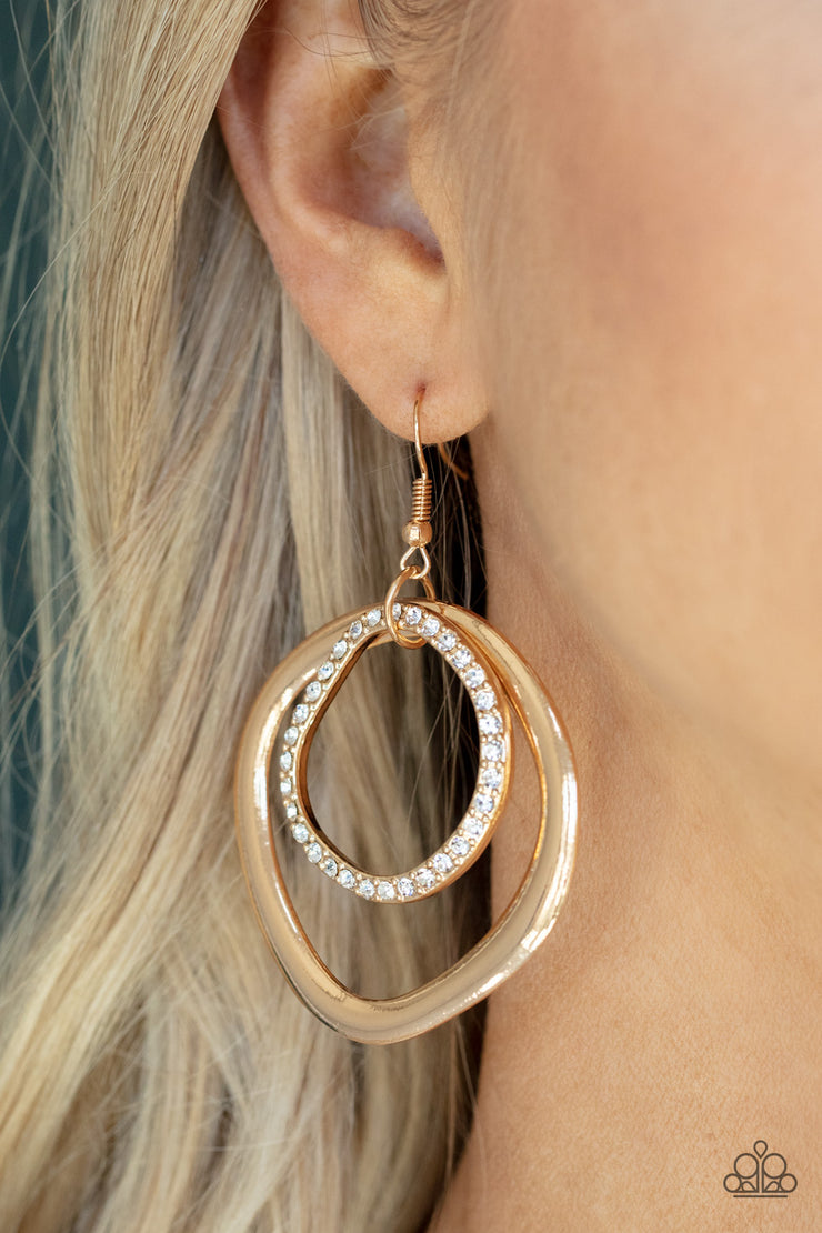 Spinning With Sass - Gold Earring