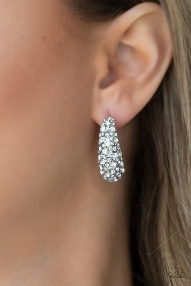 Glamorously Glimmering - White Earring