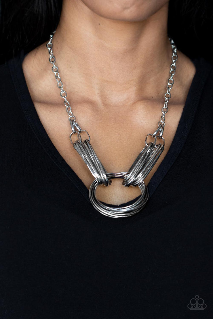 Lip Sync Links - Silver Necklace