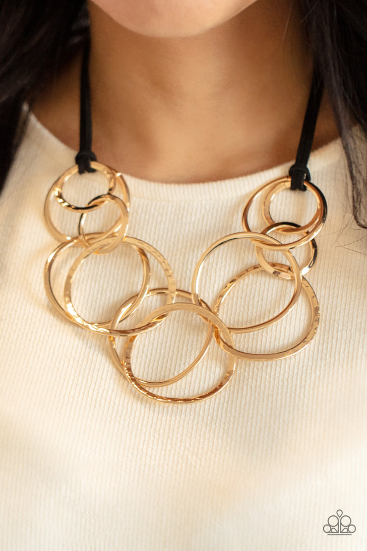 Spiraling Out of COUTURE - Gold Necklace