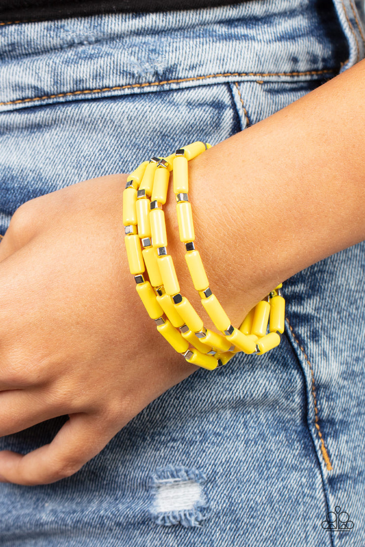 Radiantly Retro - Yellow Bracelet