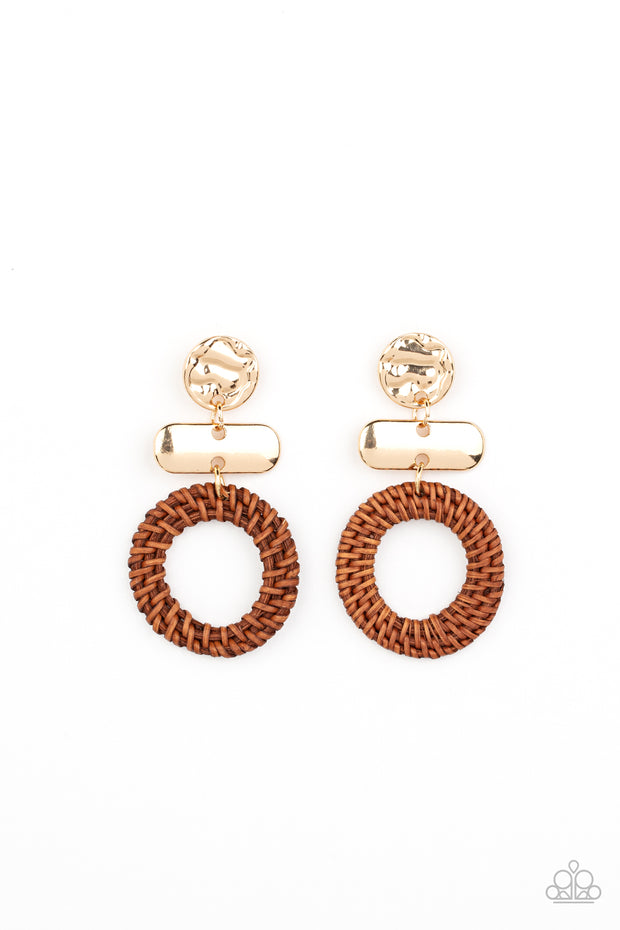 Woven Whimsicality - Gold Earring
