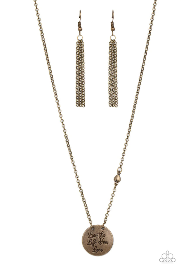 Live The Life You Love-Brass Necklace