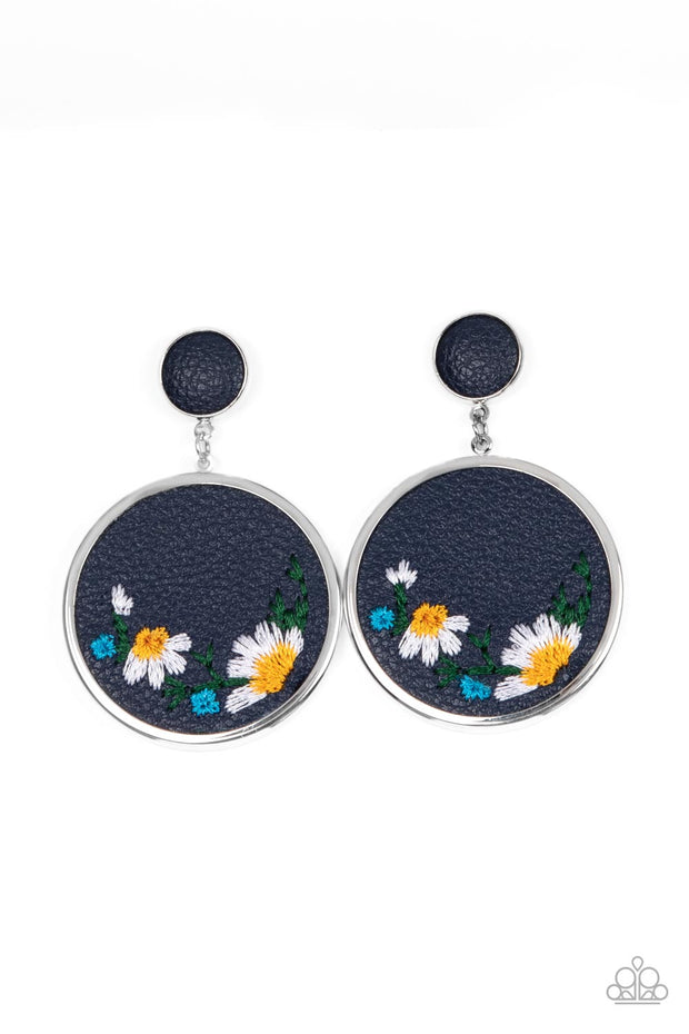 Embroidered Gardens - Blue Earring