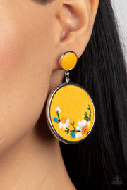 Embroidered Gardens - Yellow Earring