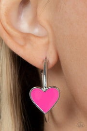 Kiss Up - Pink Hoop Earring