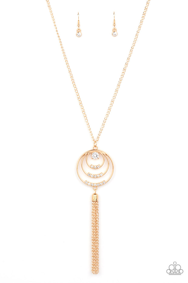 Spiraling Sparkle - Gold Necklace