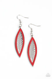 Leather Lagoon - Red Earring