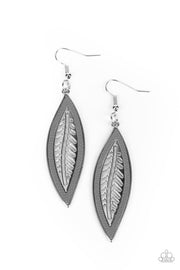 Leather Lagoon - Silver Earring