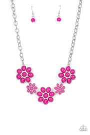 Flamboyantly Flowering - Pink Necklace