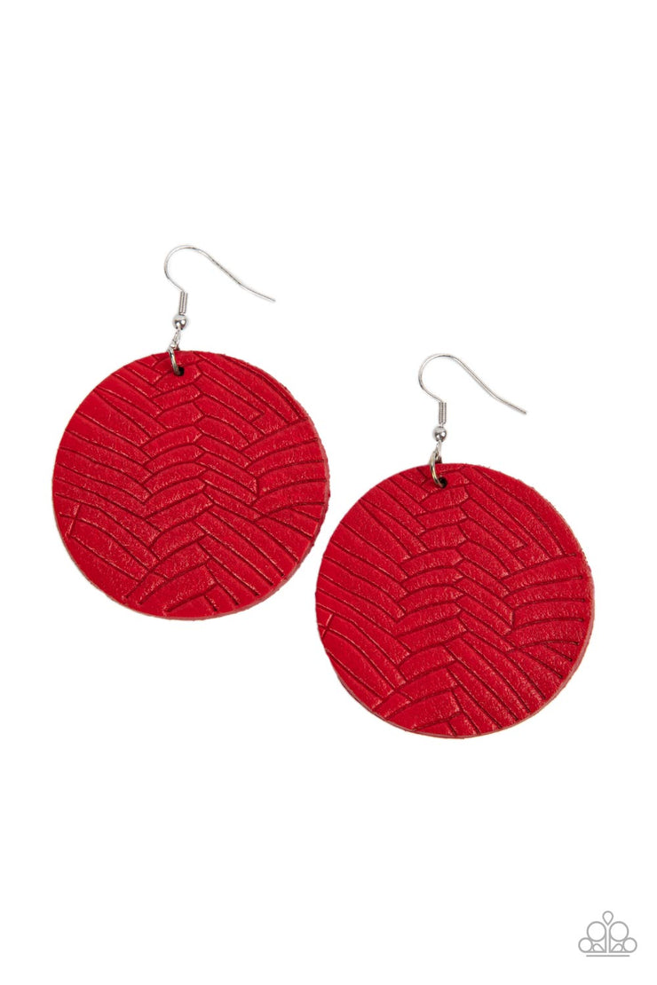Leathery Loungewear - Red Earring