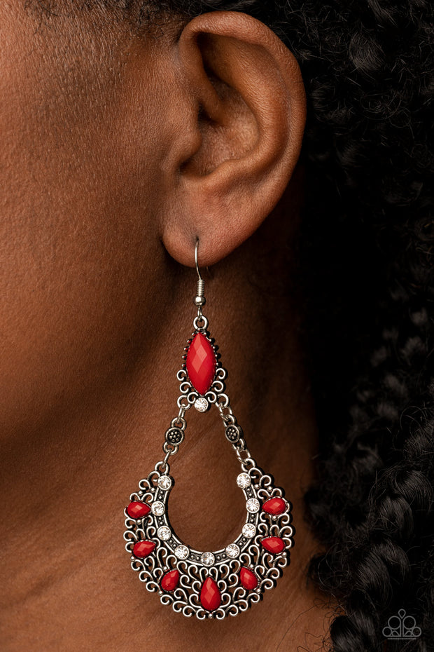 Fluent in Florals - Red Earring