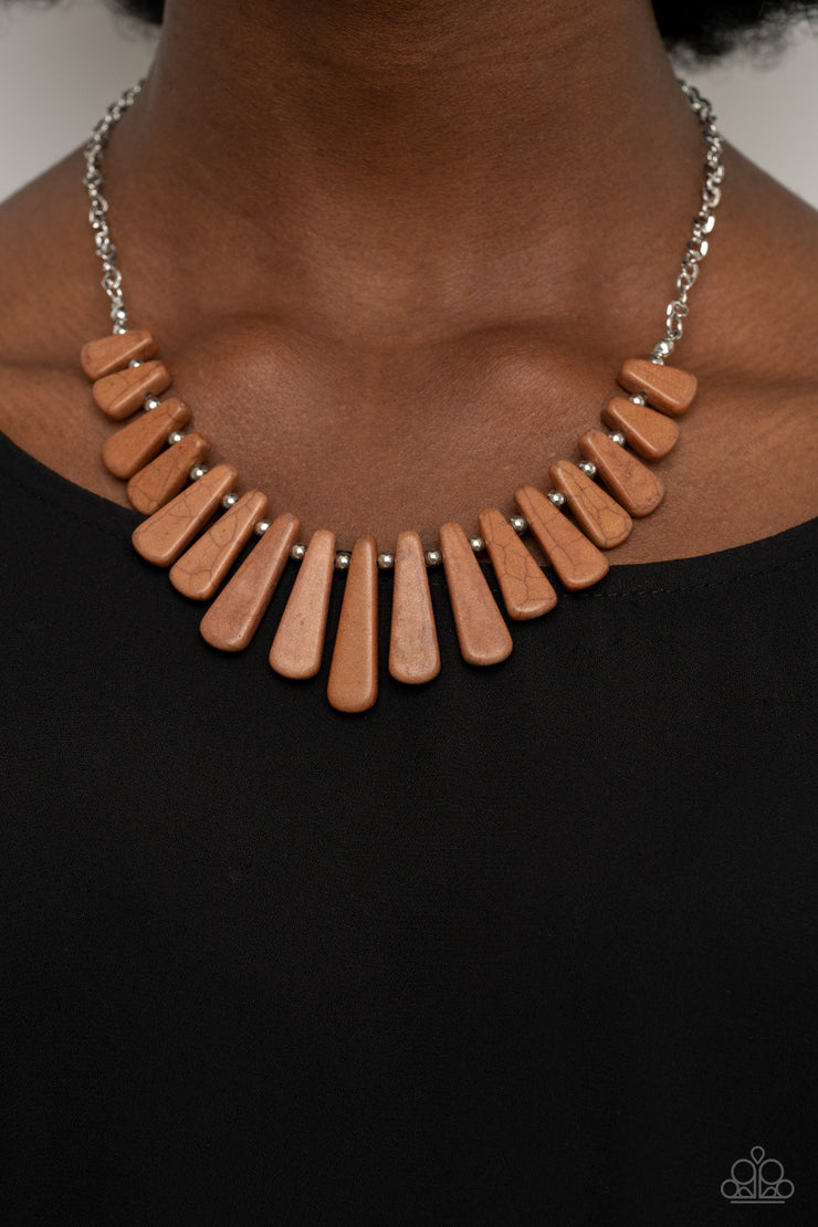 Mojave Empress - Brown Necklace