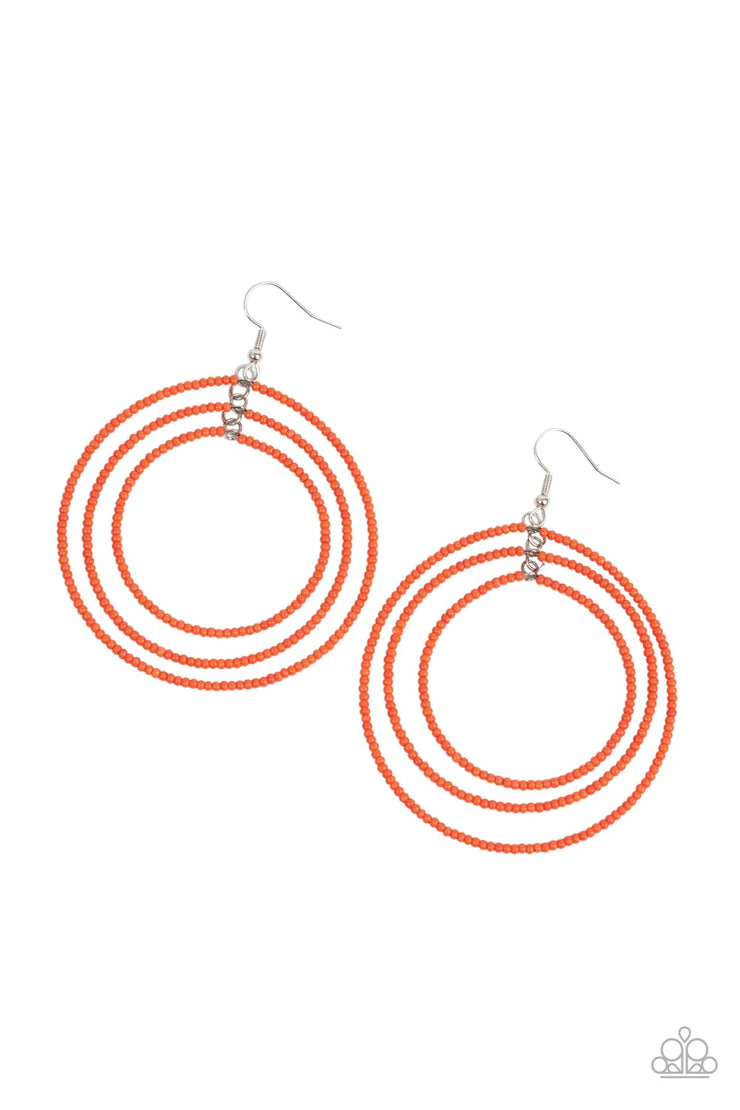 Colorfully Circulating Orange Earring